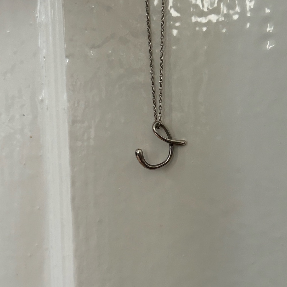 Tiffany & Co Sterling Silver Elsa Peretti Alphabet Letter “C” Necklace